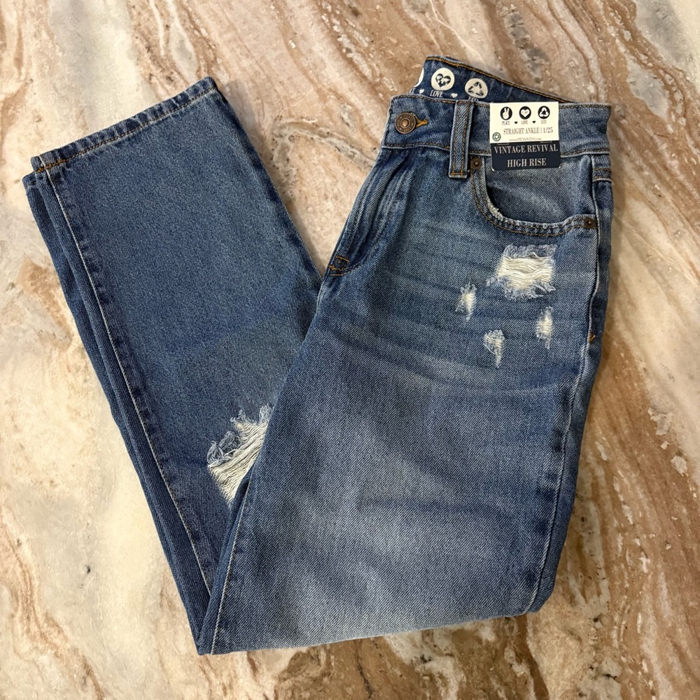 High Rise Straight Ankle jeans